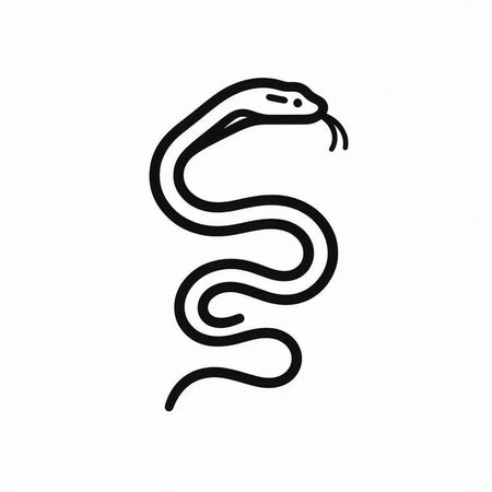 Hand drawn snake. Isolated on white background. Vector illustration.