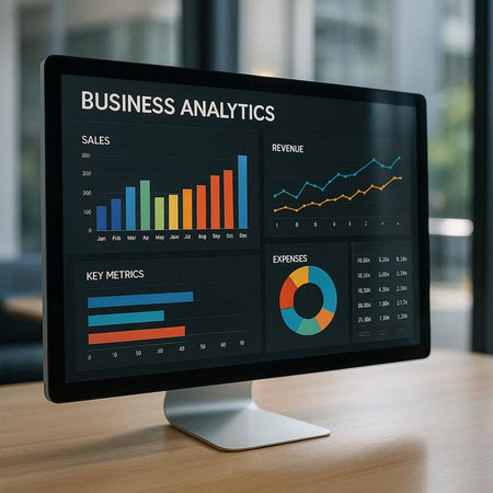 Business Analysis Analytics Bar Graph Chart Graphic Diagram Word Graphic Icon Concept