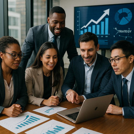 Group of business people working together in office. Multiethnic group of business people working...