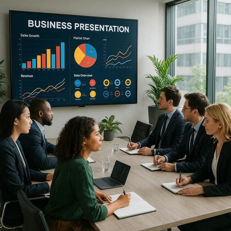 Group of diverse business people working together in office, brainstorming concept