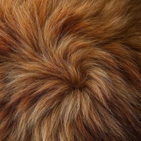 Close up of a fox fur as a background. Texture, pattern