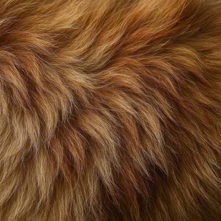 Close-up of red fox fur as background. Animal skin texture