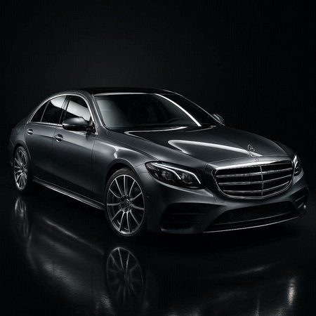 Luxury car on a black background. 3d rendering.