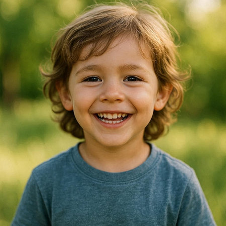 Portrait of a cute little boy smiling and looking at the camera