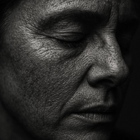 Portrait of an elderly woman. Close-up. Toned.