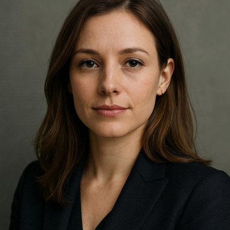 Portrait of a beautiful brunette woman in a business suit.