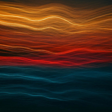 abstract background with smooth lines in red, orange and blue colors