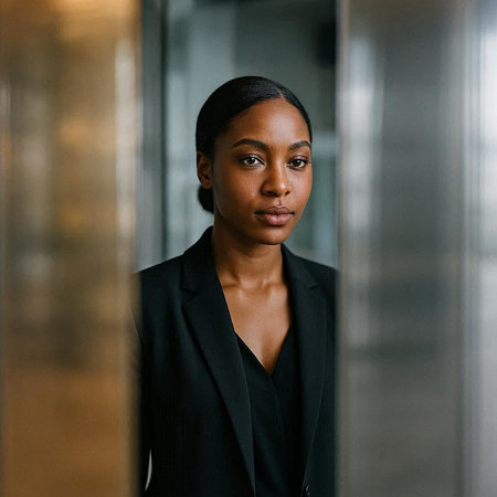 Portrait of a beautiful young african american woman in a business suit