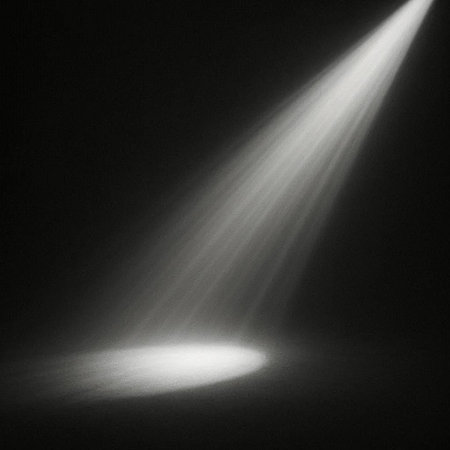 abstract scene on a black background with some rays of light in itの写真素材