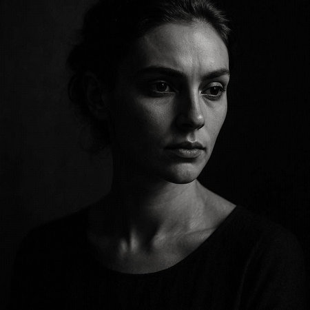 Portrait of a young man on a dark background. Studio shot.