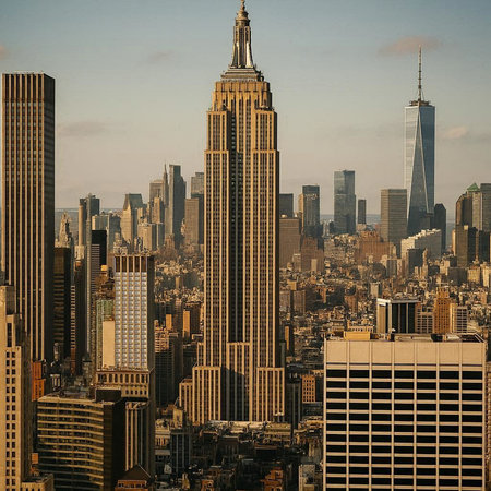 Empire State Building in New York City, USA. Empire State Building is a 102-story landmark and one of the tallest buildings in the world.の写真素材