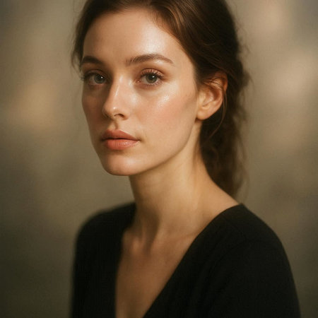 Portrait of a beautiful young woman with makeup in fashion clothes.