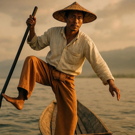 Fisherman on Inle Lake, Shan State, Myanmar (Burma)