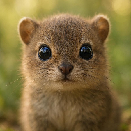 Cute little chipmunk with blue eyes. Close up.