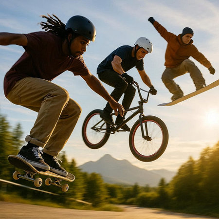 Bmx rider performing tricks at skatepark. Extreme sport concept.の写真素材