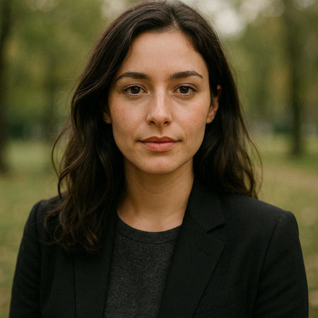 Portrait of a beautiful brunette woman in a black coat.