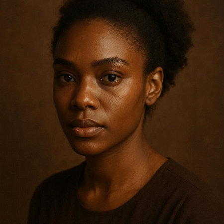 Portrait of a young beautiful African American woman. Studio shot.