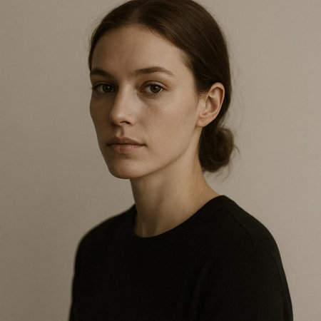 Portrait of a beautiful young brunette woman in a black sweater