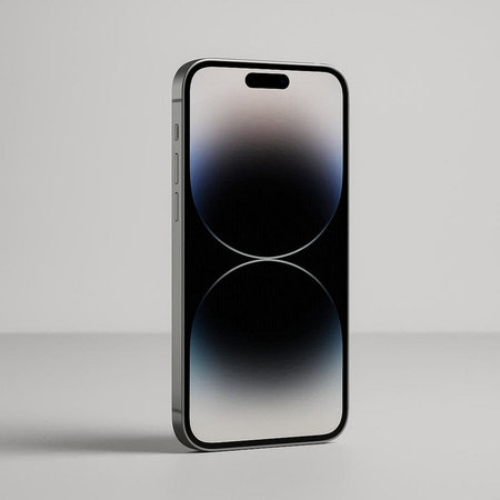 Smartphone with black screen on a white background. 3d rendering