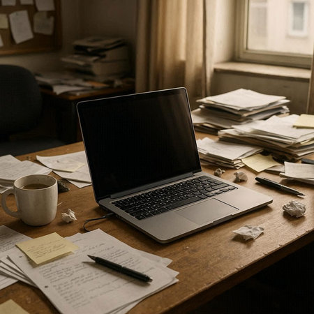 Working Place Laptop Computer Stationery Working Notebook Technology Business Concept