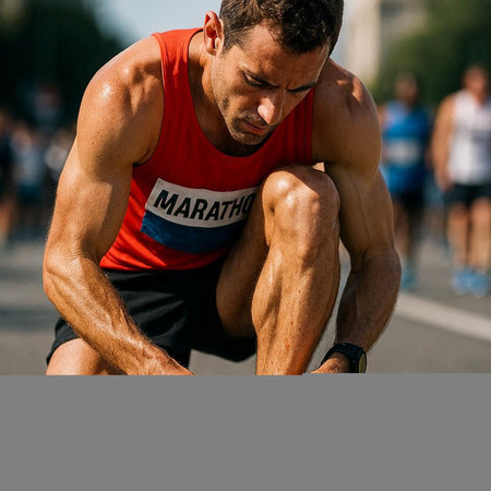 Athletes compete at Milan Marathon.