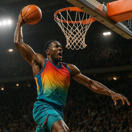basketball game sport player in action isolated on black background, motion and action