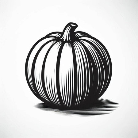 Pumpkin vector illustration. Hand drawn halloween pumpkin.の写真素材