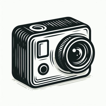Camera icon isolated on white background. Vector illustration. Eps 10.