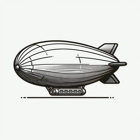 Airship, airship, dirigible, airship, vector illustration