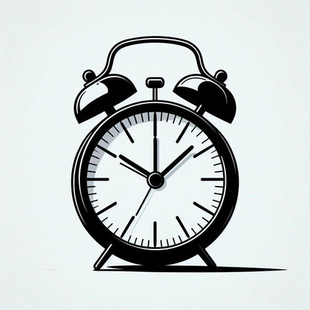 Alarm clock on white background. Vector illustration. Eps 10.