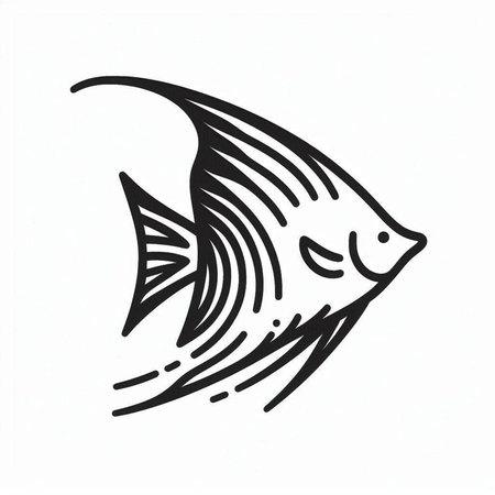 Hand drawn fish isolated on white background. Vector illustration in doodle style.