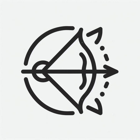 Archery icon thin line for web and mobile, modern minimalistic flat design. Vector black icon on light grey background.の写真素材