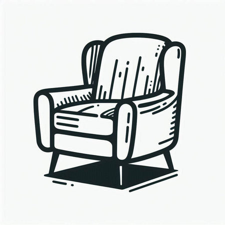Comfortable armchair isolated on a white background. Vector illustration.の写真素材