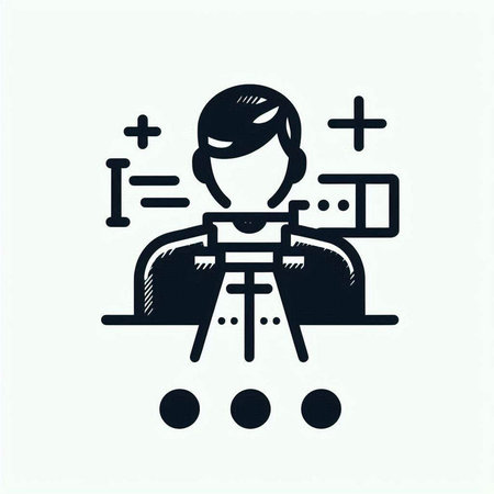 Teacher icon, vector illustration. Flat design style. The teacher is teaching.