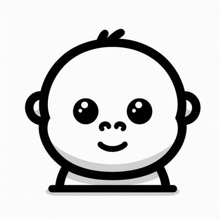 Cute baby icon isolated on white background. Vector illustration. Eps 10.