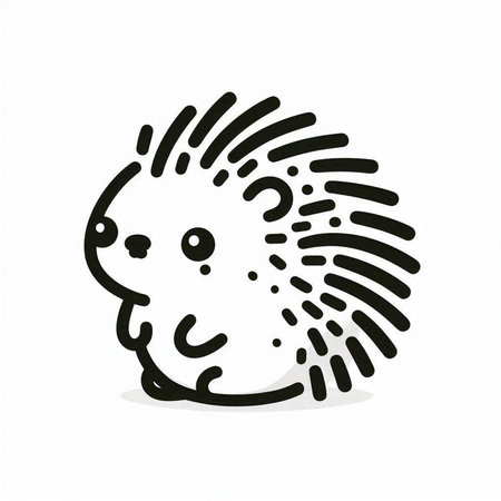 Cute hand drawn doodle hedgehog. Vector illustration.の写真素材