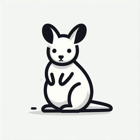 Cute kangaroo icon. Vector illustration. Flat design.の写真素材