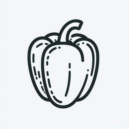 Bell pepper doodle vector icon. Vegetable sketch illustration.