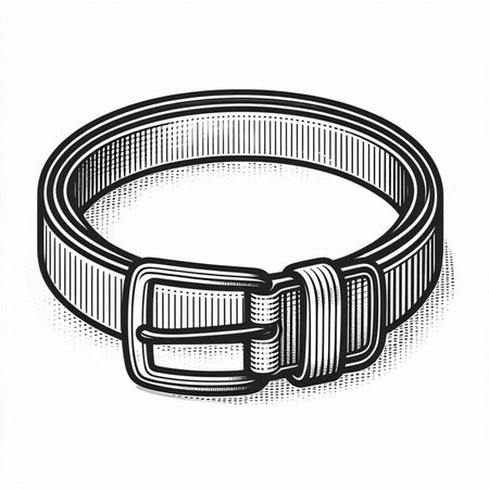 Vintage engraving illustration of a belt isolated on white background.
