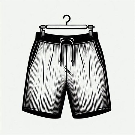 Sketch of a man's shorts. Vector illustration of a man's shorts.の写真素材