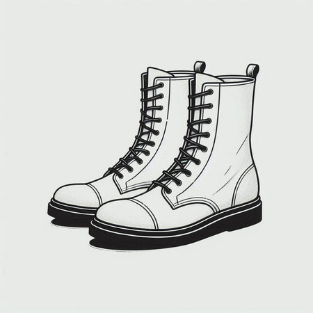 Sketch of a pair of women's boots. Vector illustration