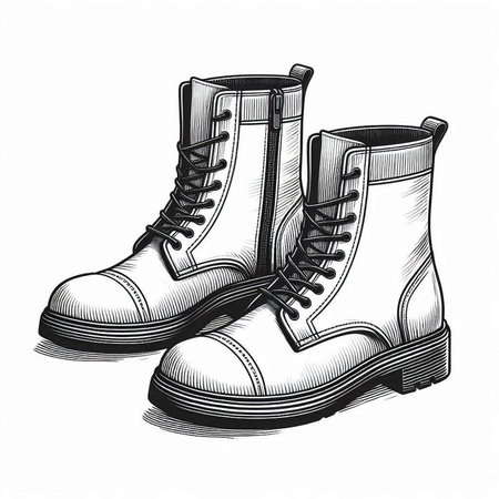 Sketch of women's boots. Vector illustration in sketch style.