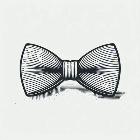 Hand drawn bow tie isolated on white background. Vector illustration in retro style.