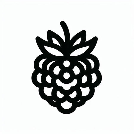 Blackberry icon on white background. Isolated berry illustration.