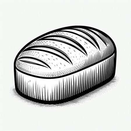 Sketch of bread on a white background. Vector illustration.の写真素材