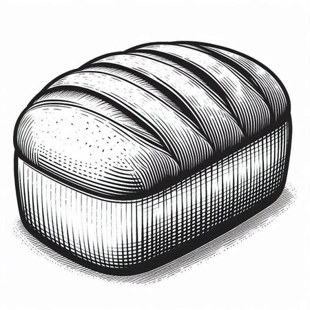 Retro engraving style image of a loaf of bread.の写真素材