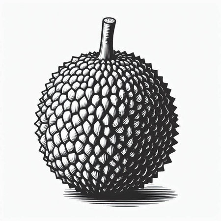 Lychee fruit isolated on white background. Hand drawn vector illustration.