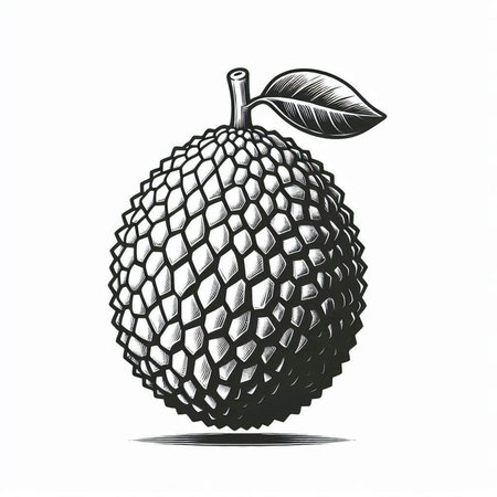 Litchi fruit engraving vector illustration. Scratch board imitation. Black and white hand drawn...