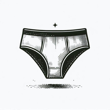 Women's panties on a white background. Vector illustration in sketch style.