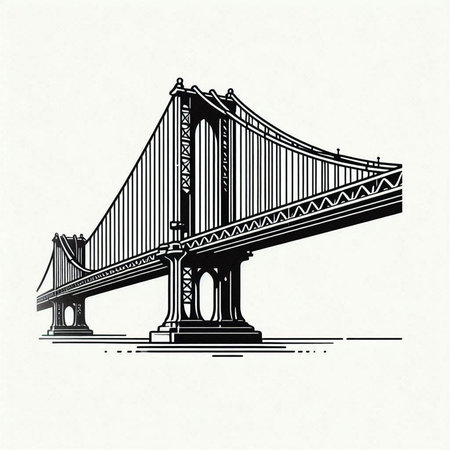 Golden Gate Bridge, San Francisco, California, United States of America, vector illustration.